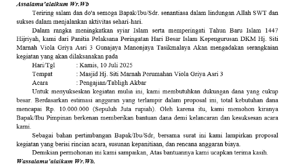 Tablig Akbar Menyambut Bulan Muharram 1447 H
